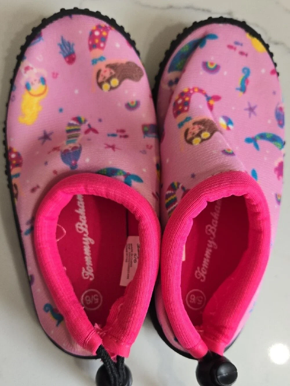 Tommy Bahama Pink Mermaid Print Kids Slip-On Water Shoe